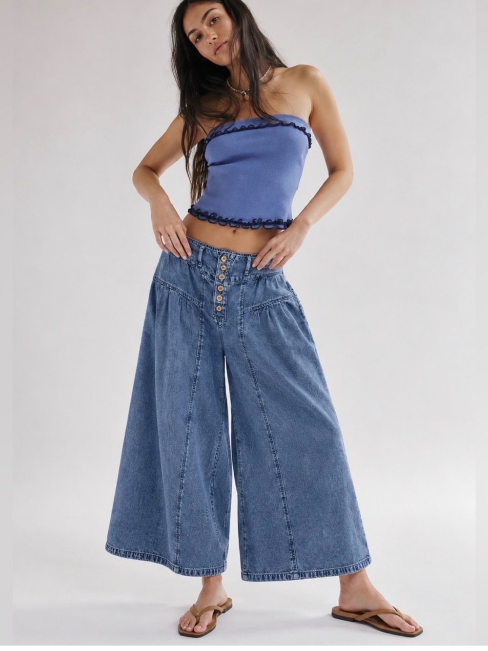FREE PEOPLE WE THE FREE BLOSSOM PULL-ON JEANS 🌸🌺 Large